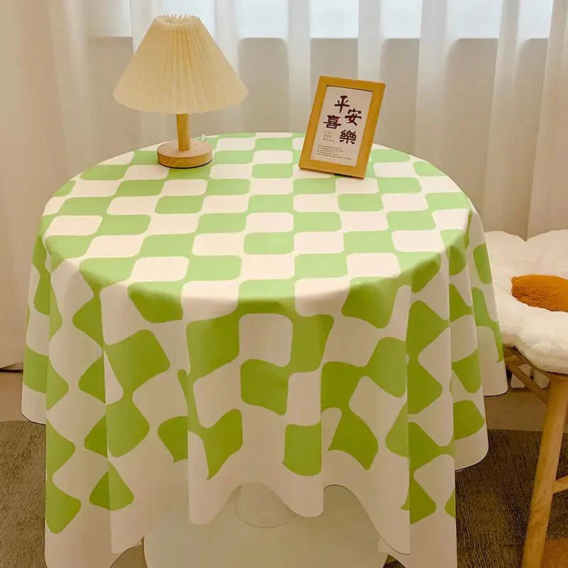 Kariertes Design Runde Baumwoll-Tischdecke