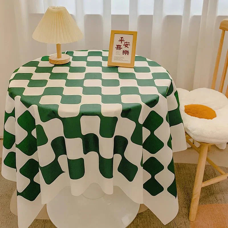 Kariertes Design Runde Baumwoll-Tischdecke