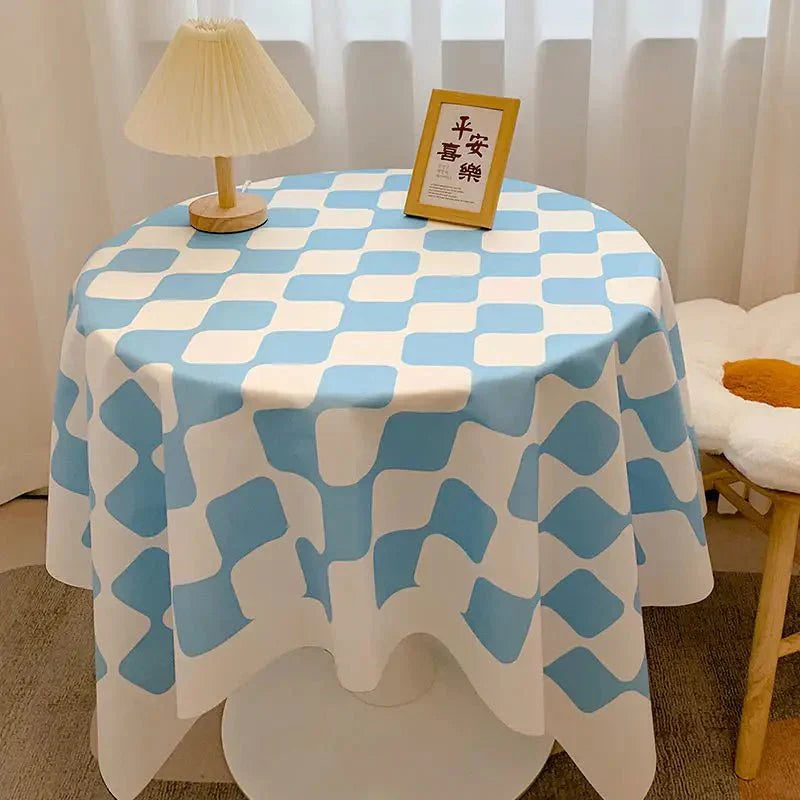 Kariertes Design Runde Baumwoll-Tischdecke