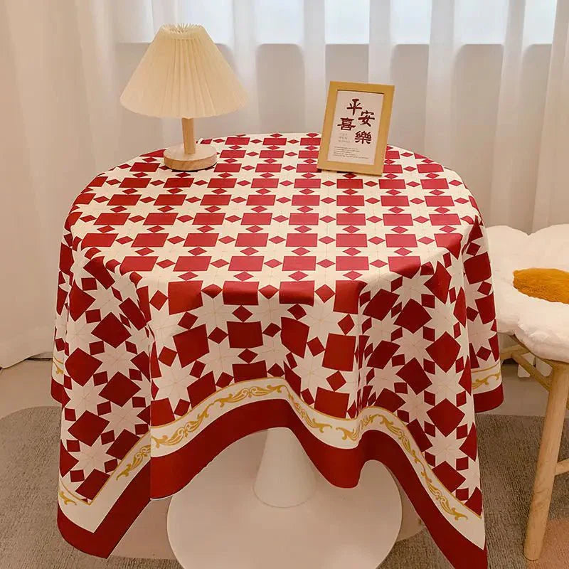 Kariertes Design Runde Baumwoll-Tischdecke