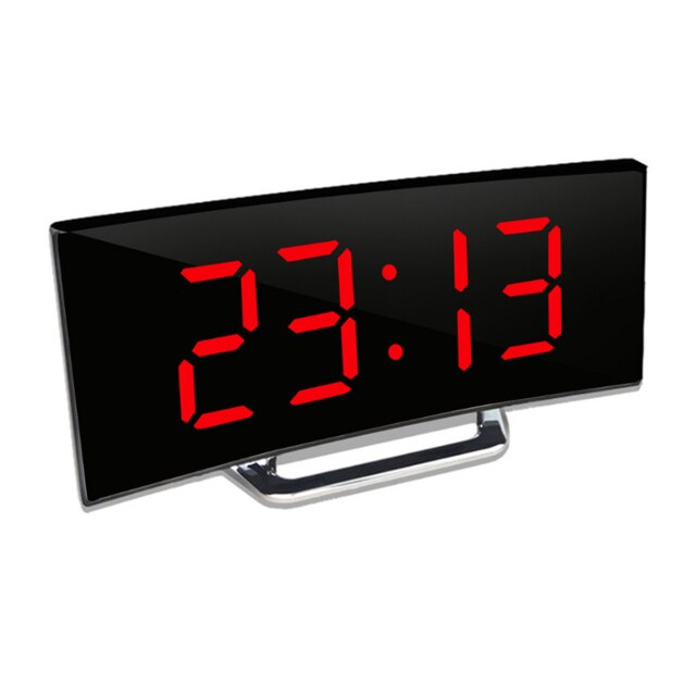 Sandsberg LED Digitalwecker | Großes Gebogenes Display | Dimmbar | Wecker mit Temperaturanzeige