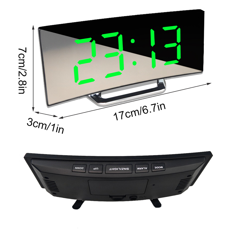Sandsberg LED Digitalwecker | Großes Gebogenes Display | Dimmbar | Wecker mit Temperaturanzeige
