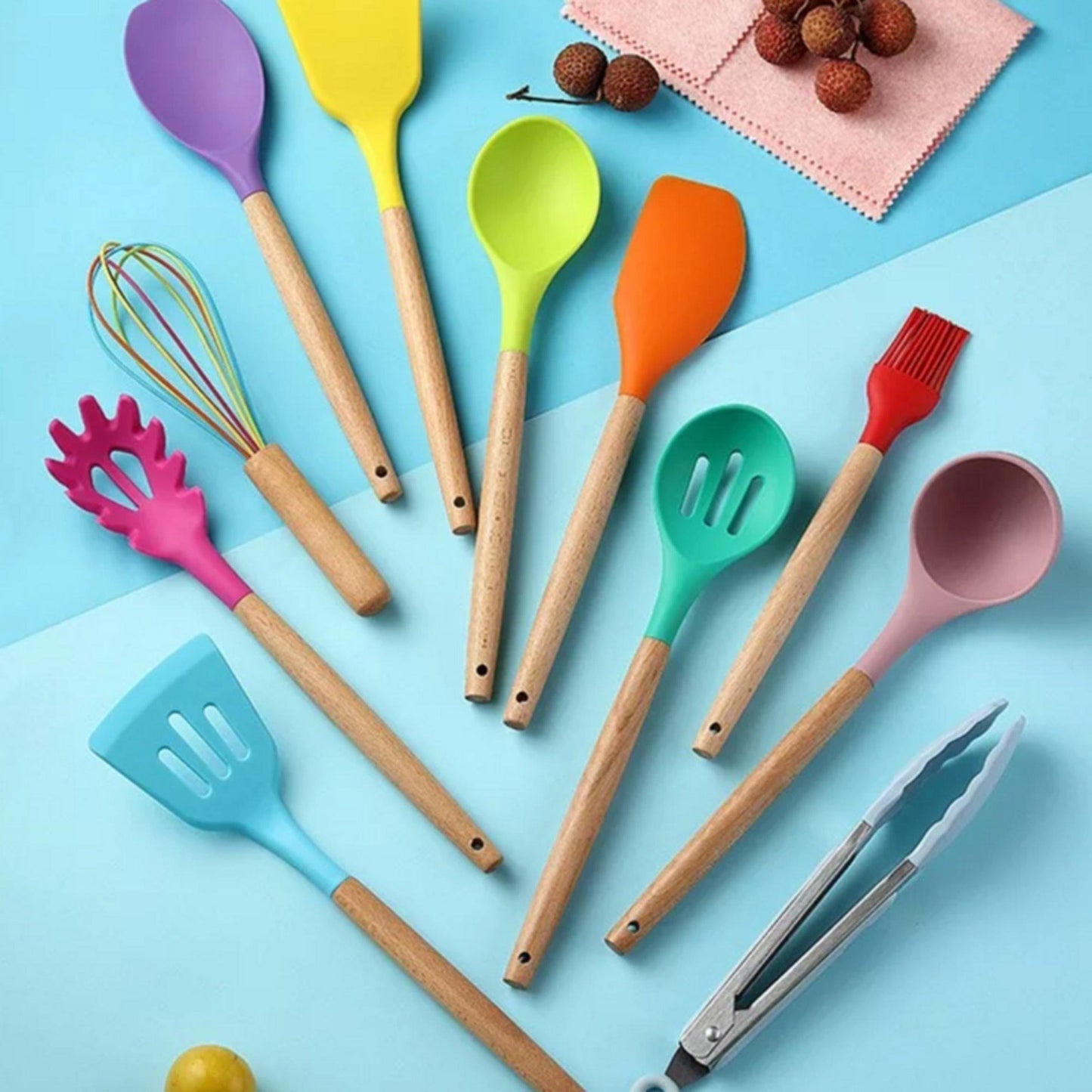Buntes Silikon-Utensilien-Set