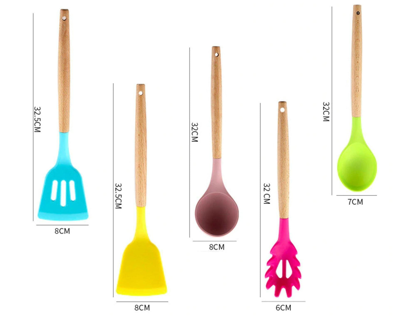 Buntes Silikon-Utensilien-Set