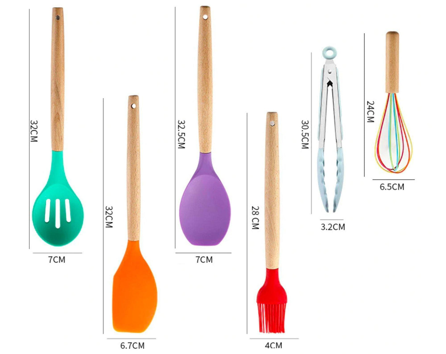 Buntes Silikon-Utensilien-Set