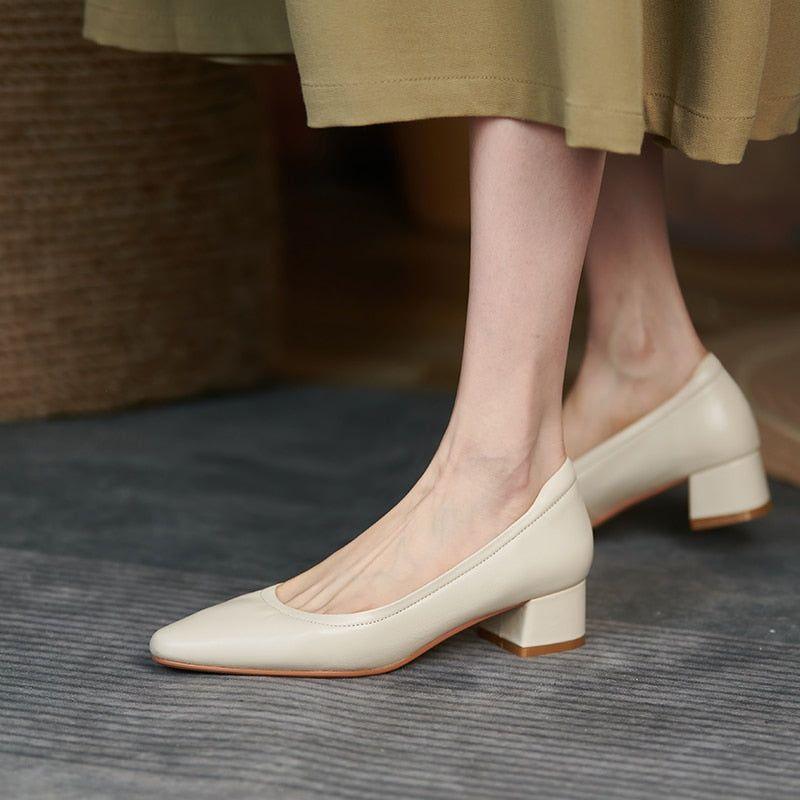 Bequeme High Heels Pumps - Damenschuhe Casual