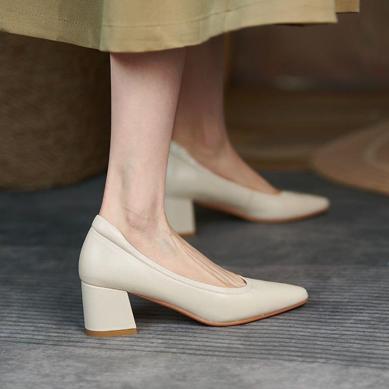 Bequeme High Heels Pumps - Damenschuhe Casual