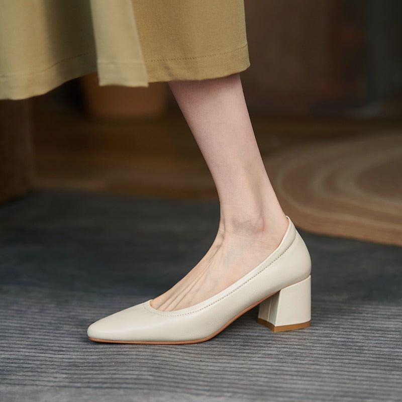 Bequeme High Heels Pumps - Damenschuhe Casual