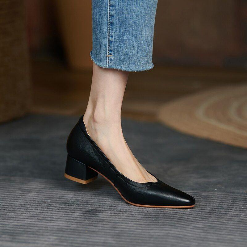 Bequeme High Heels Pumps - Damenschuhe Casual
