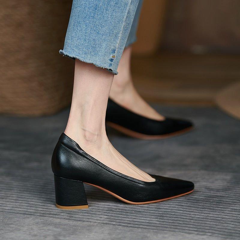 Bequeme High Heels Pumps - Damenschuhe Casual