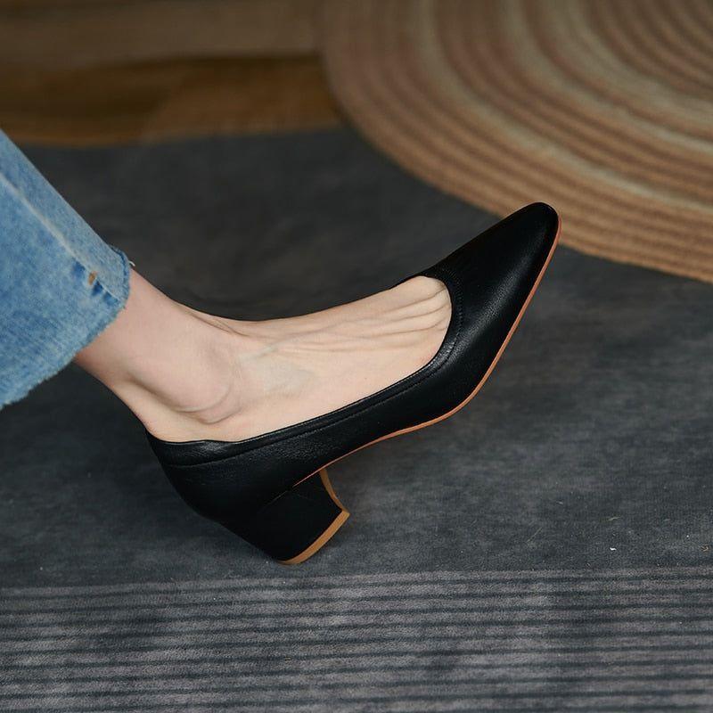 Bequeme High Heels Pumps - Damenschuhe Casual