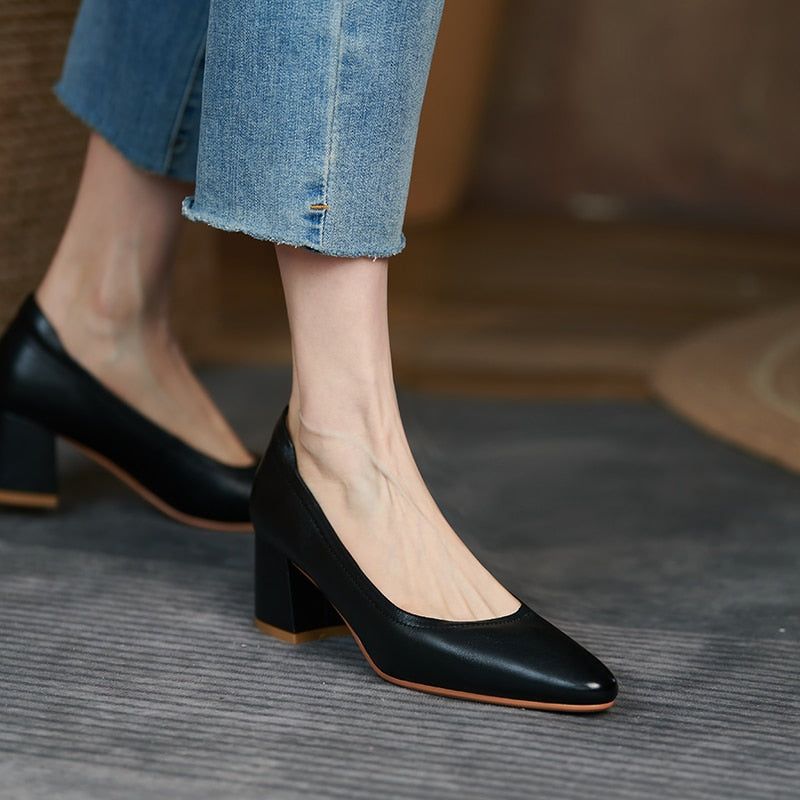 Bequeme High Heels Pumps - Damenschuhe Casual