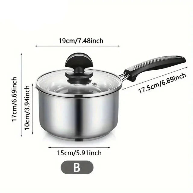 Sandsberg | Kochtopf Saucepan Bratpfanne Mit Dickem Boden Mit Glasdeckel