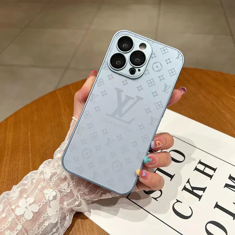 Luxuriöse Louis Vuitton Frosted Matte Hülle für iPhone 13 / 14 / 15 Serie