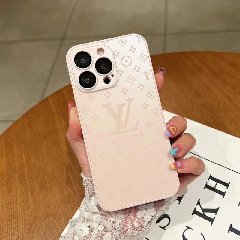 Luxuriöse Louis Vuitton Frosted Matte Hülle für iPhone 13 / 14 / 15 Serie