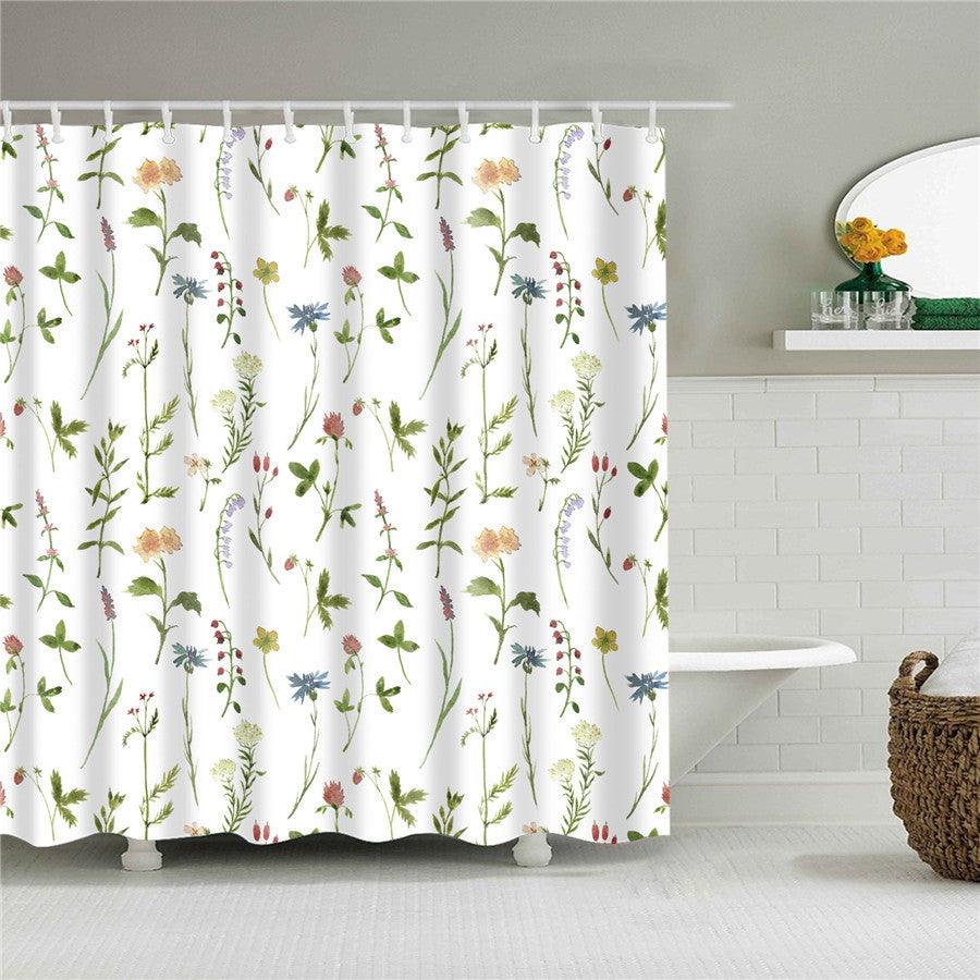 Blumen Polyester Duschvorhang mit Haken