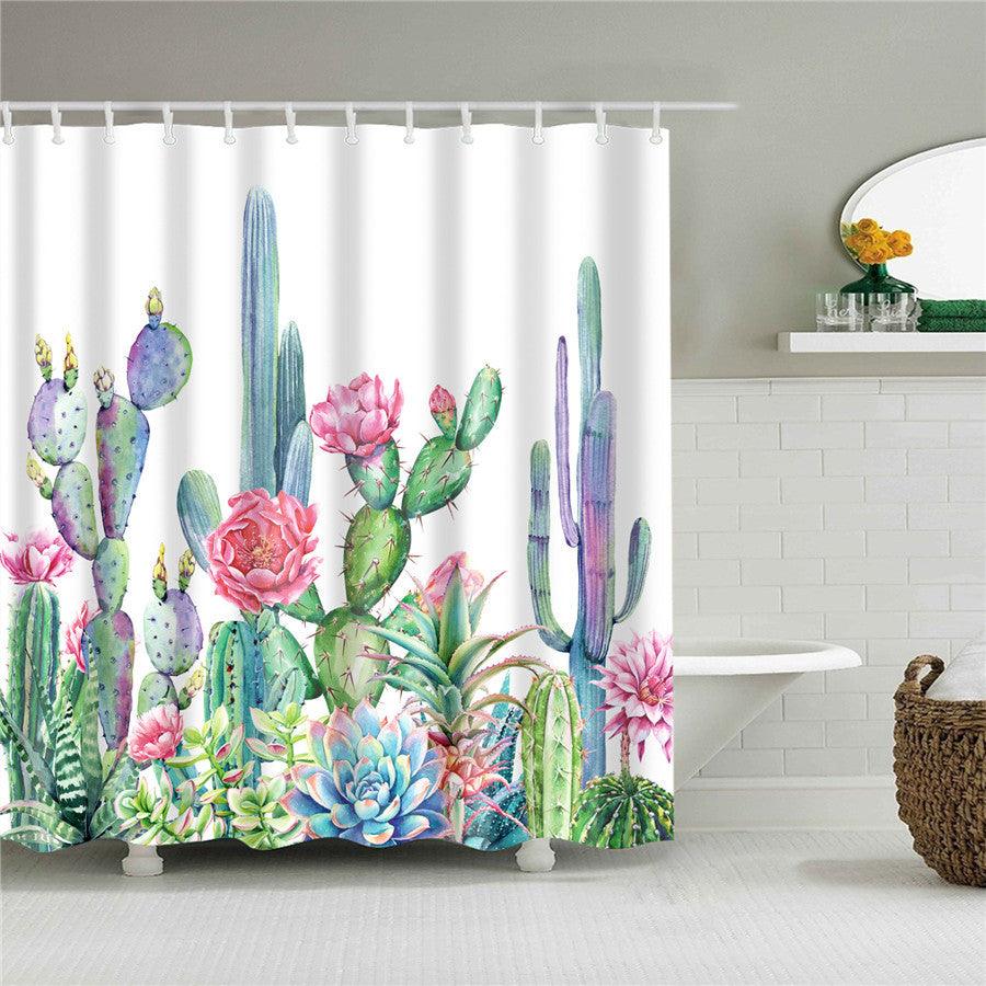 Blumen Polyester Duschvorhang mit Haken