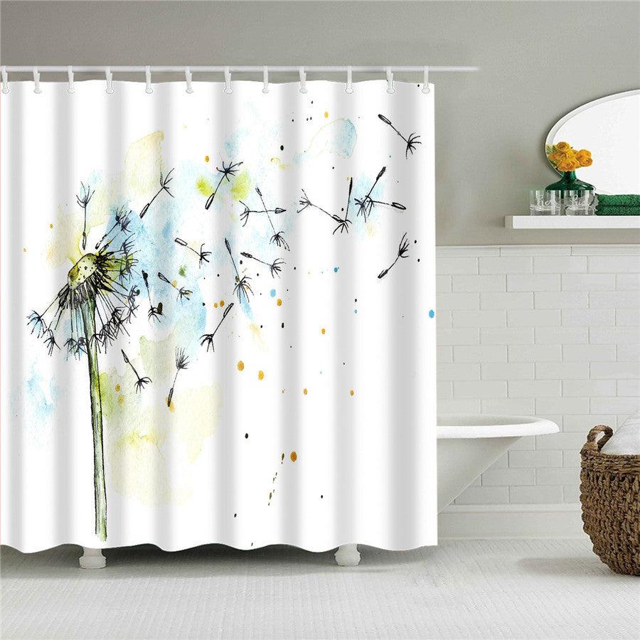 Blumen Polyester Duschvorhang mit Haken