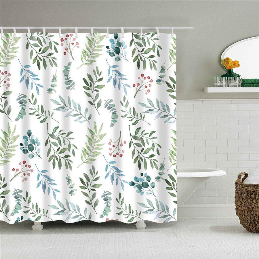 Blumen Polyester Duschvorhang mit Haken
