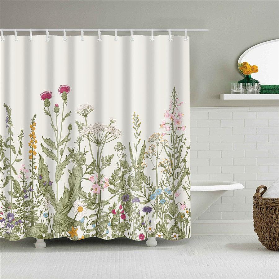 Blumen Polyester Duschvorhang mit Haken