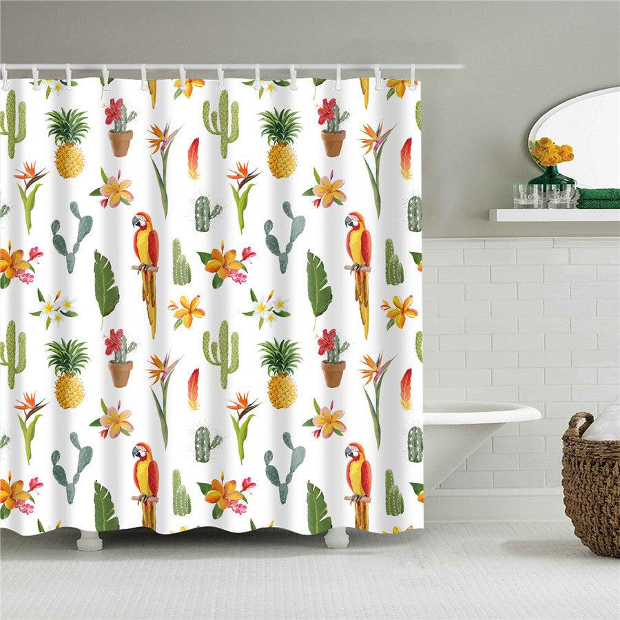 Blumen Polyester Duschvorhang mit Haken