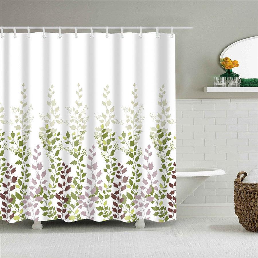 Blumen Polyester Duschvorhang mit Haken