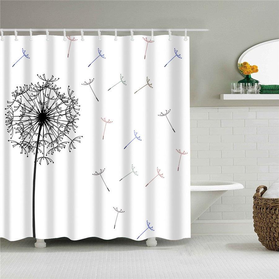 Blumen Polyester Duschvorhang mit Haken