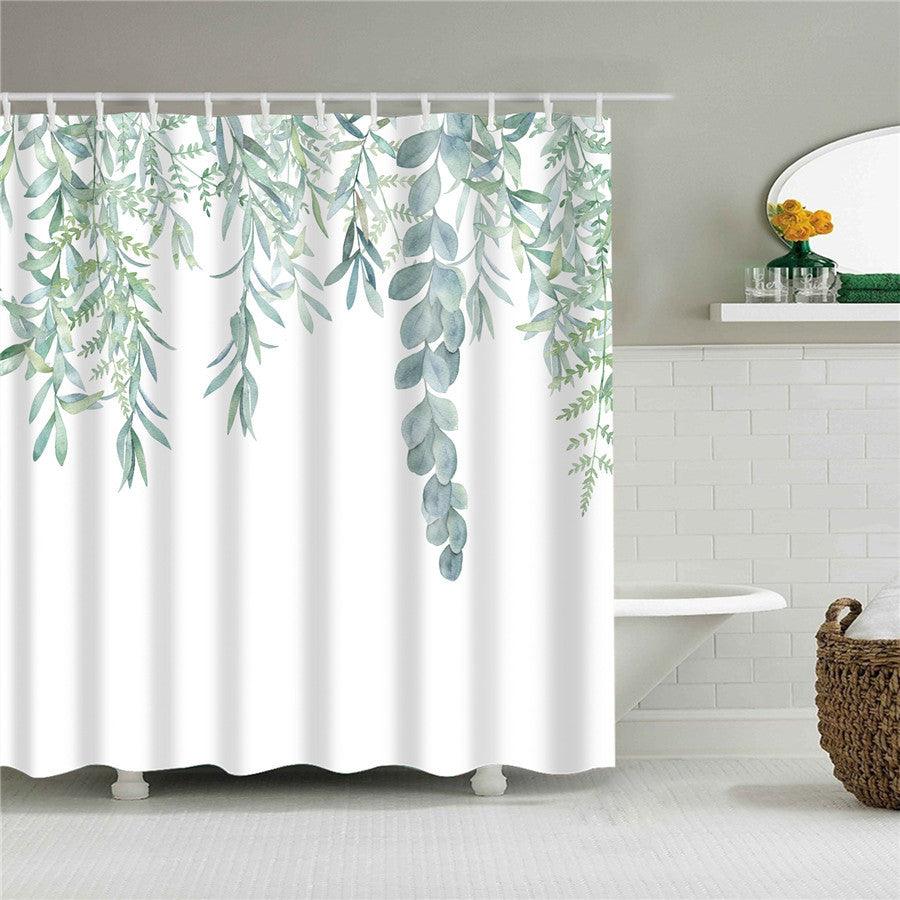Blumen Polyester Duschvorhang mit Haken