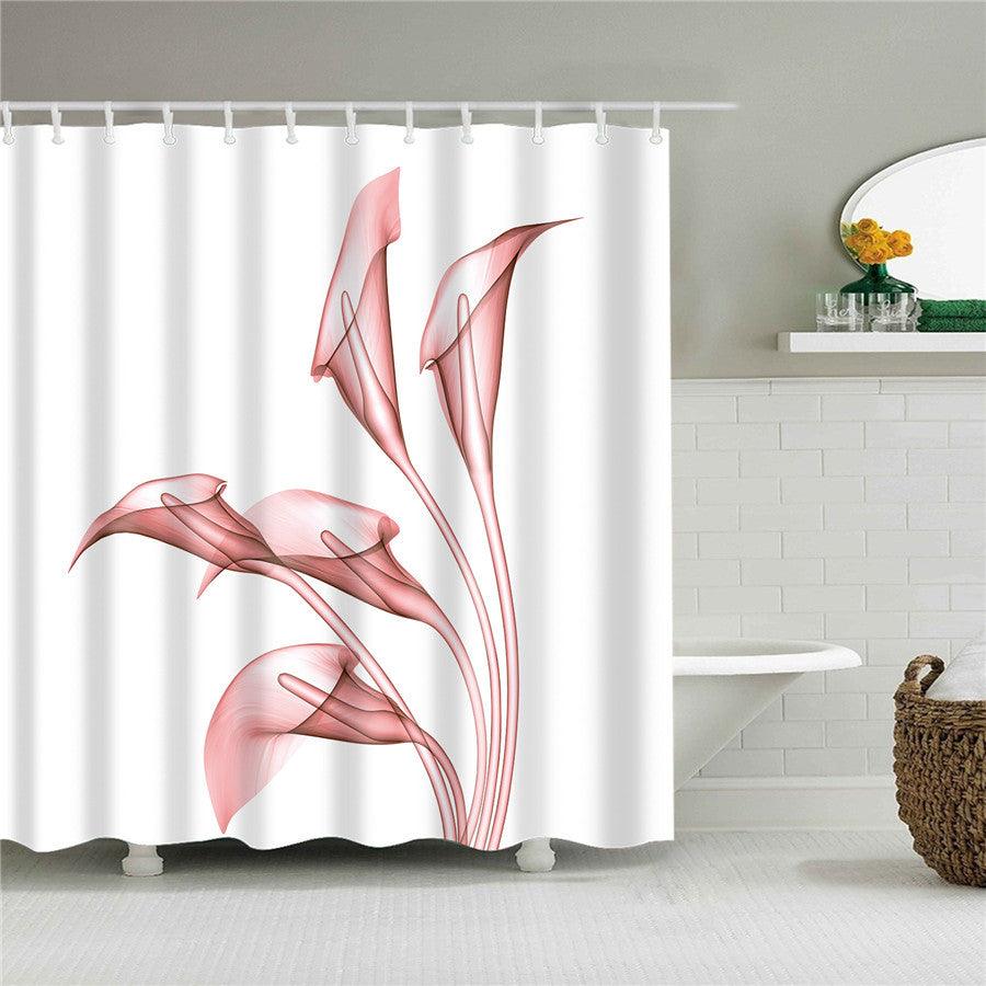 Blumen Polyester Duschvorhang mit Haken