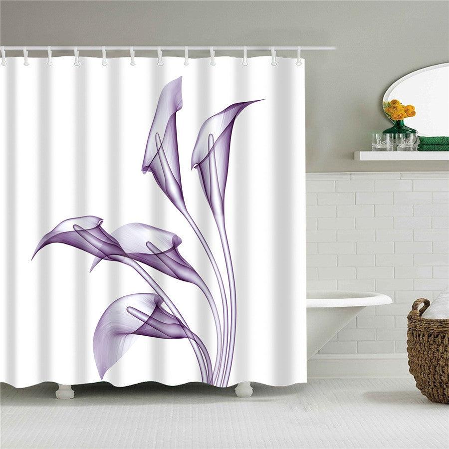 Blumen Polyester Duschvorhang mit Haken