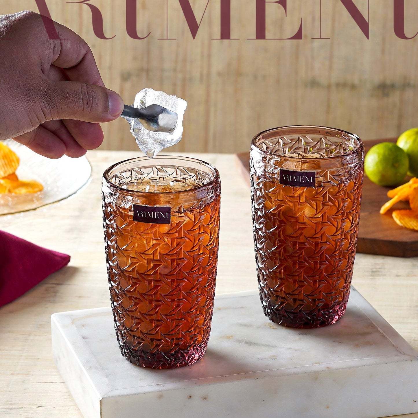 Criss-Cross Eindrücke Tumbler Gläser