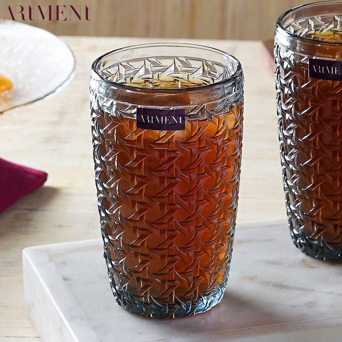 Criss-Cross Eindrücke Tumbler Gläser
