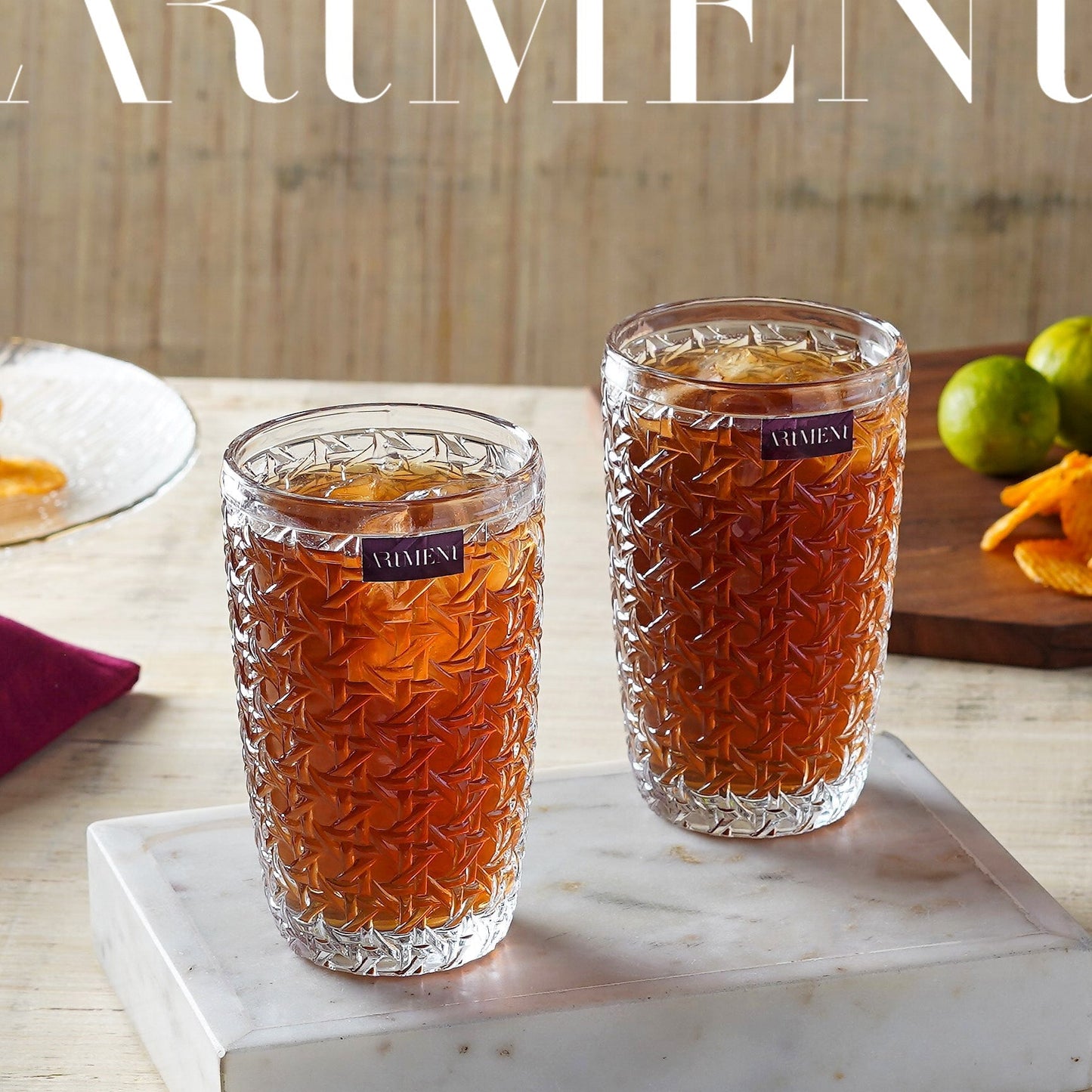 Criss-Cross Eindrücke Tumbler Gläser
