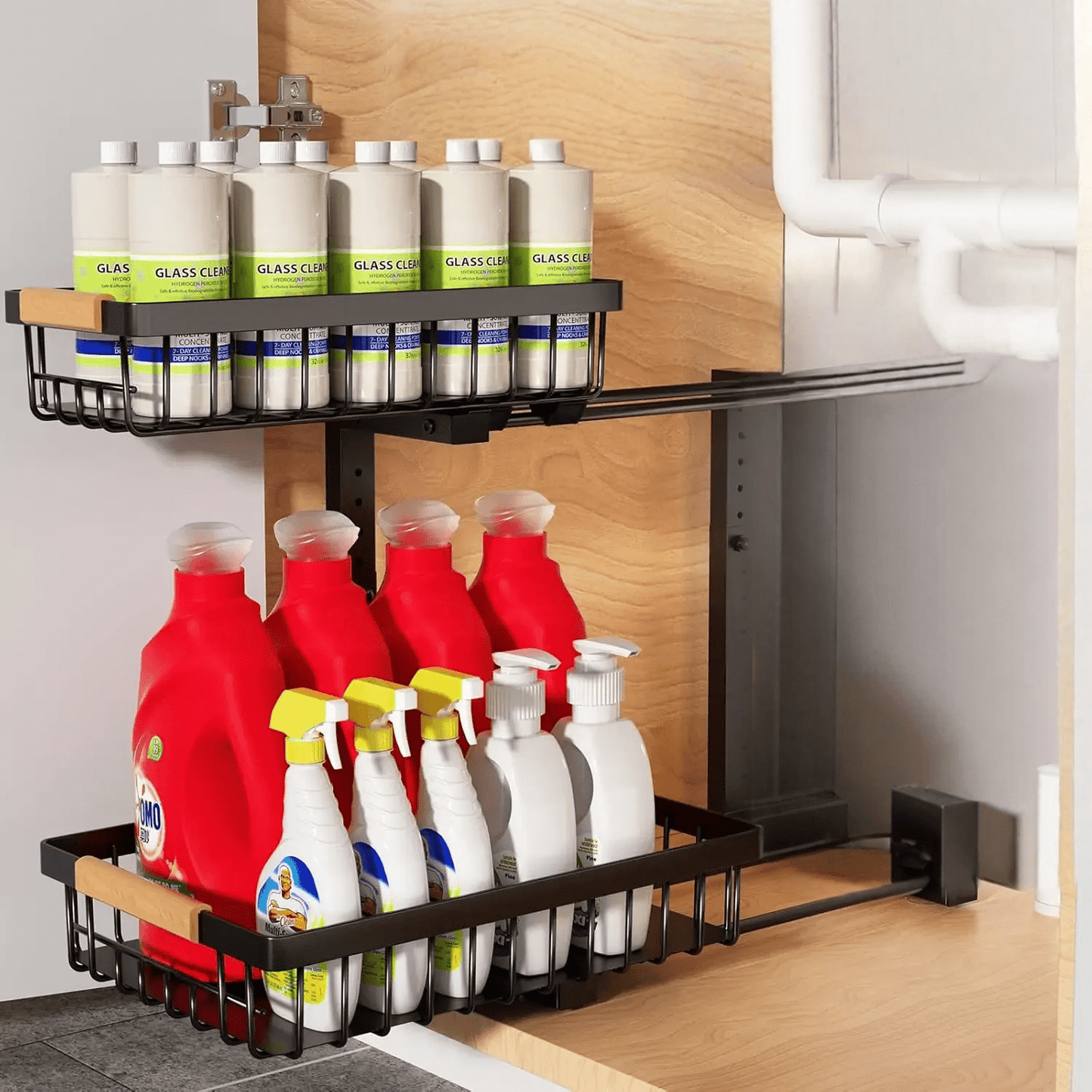 Sandsberg | Curcura – Heavy-Duty verstellbarer Stahl Unter-Sink-Organizer für Küche & Bad