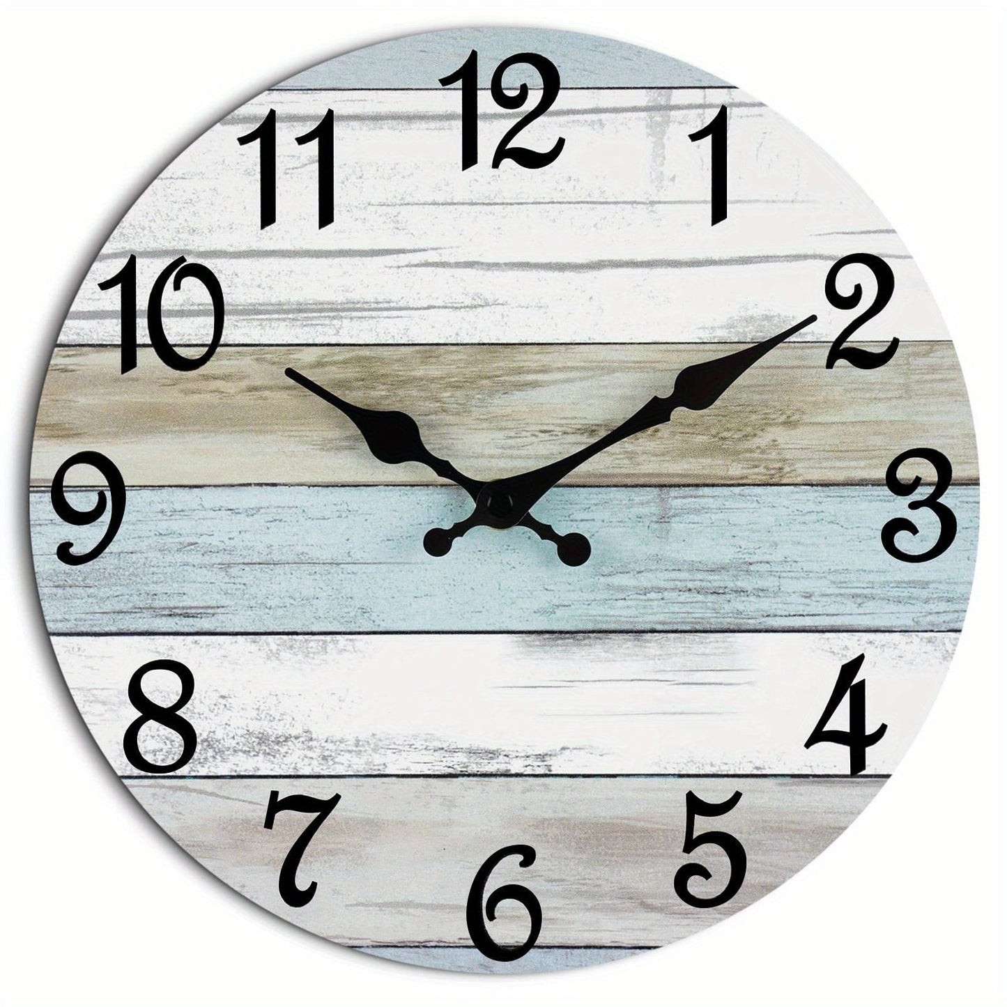 Sandsberg Wanduhr - Stille Runde Uhr, Blaues Thema für Außen und Innen