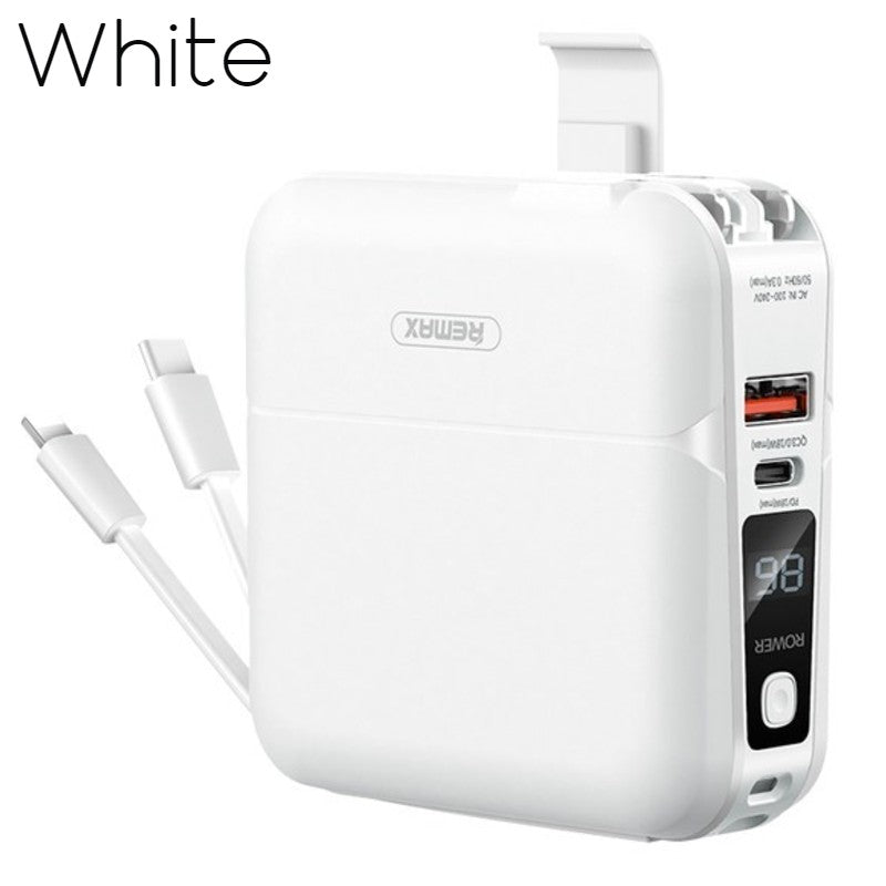 Sandsberg | 4-in-1 Schnelllade-Wandladegerät, mit Powerbank-Funktion, Ladekabel & Telefonadapter, für Zuhause, Büro und Reisen (US-Standardstecker)