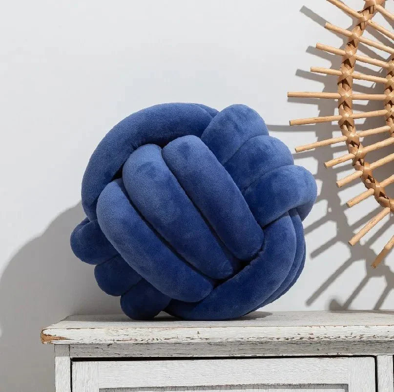 Dekorativer Knoten-Suede-Effekt-Ballweiche Kissen