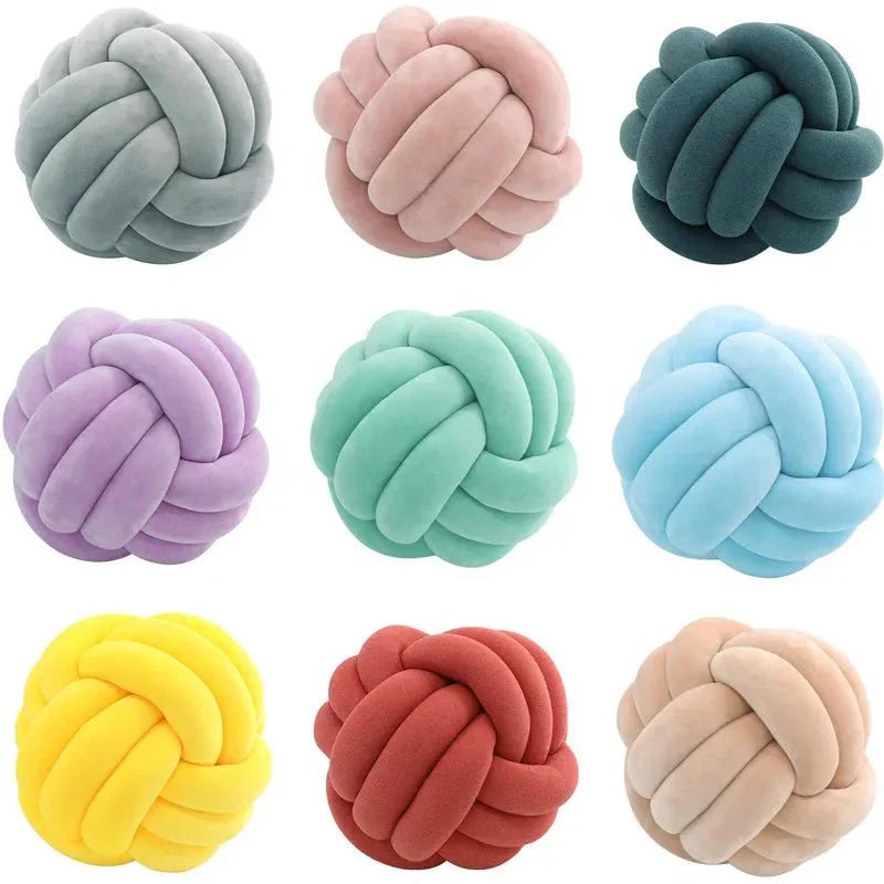 Dekorativer Knoten-Suede-Effekt-Ballweiche Kissen