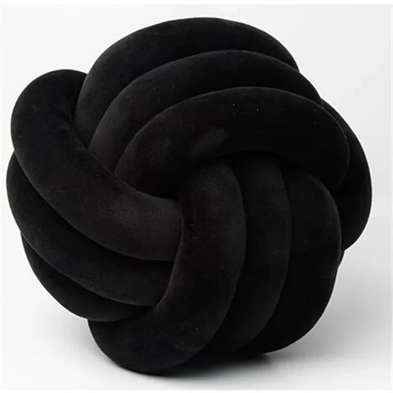 Dekorativer Knoten-Suede-Effekt-Ballweiche Kissen