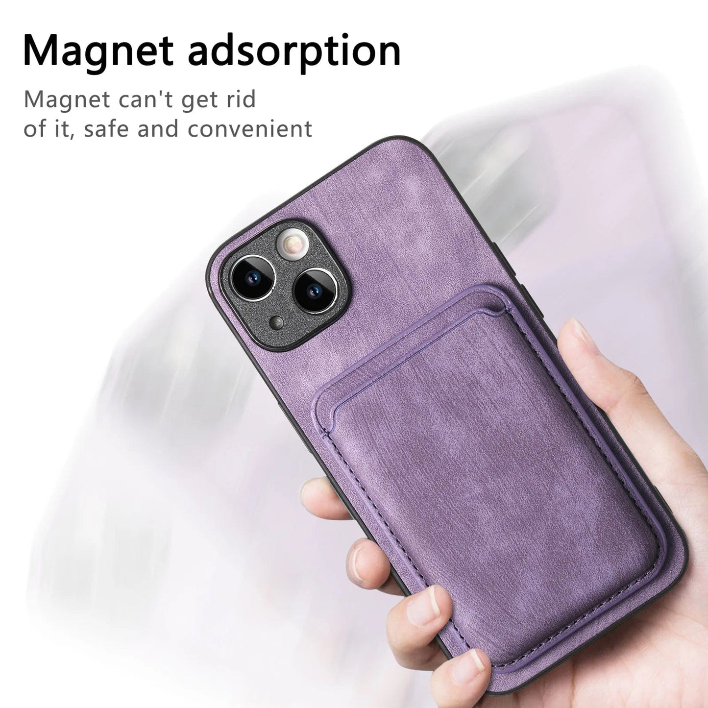 Abnehmbares Magsafe iPhone-Hülle | Magnetische Leder-Kartenhalter