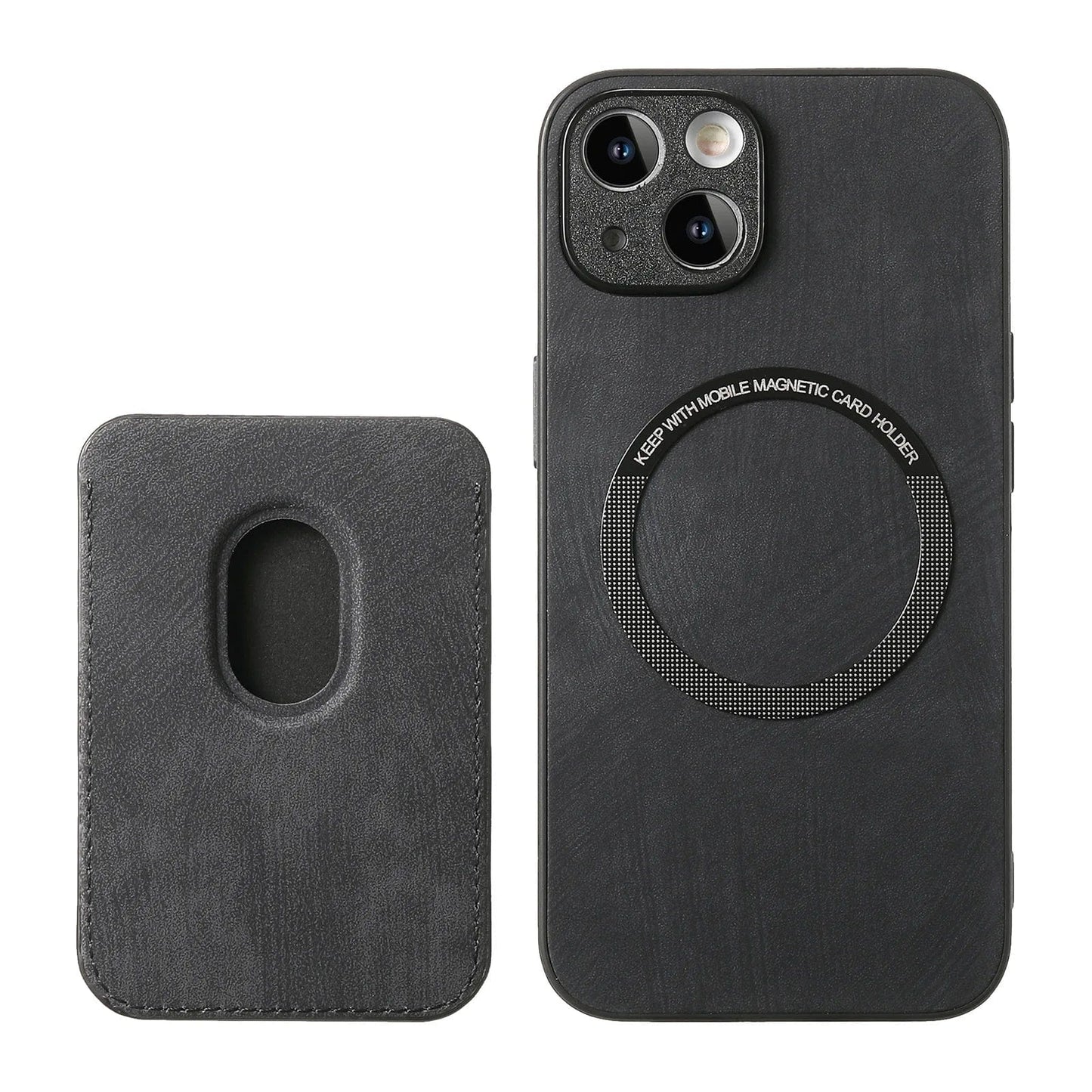 Abnehmbares Magsafe iPhone-Hülle | Magnetische Leder-Kartenhalter