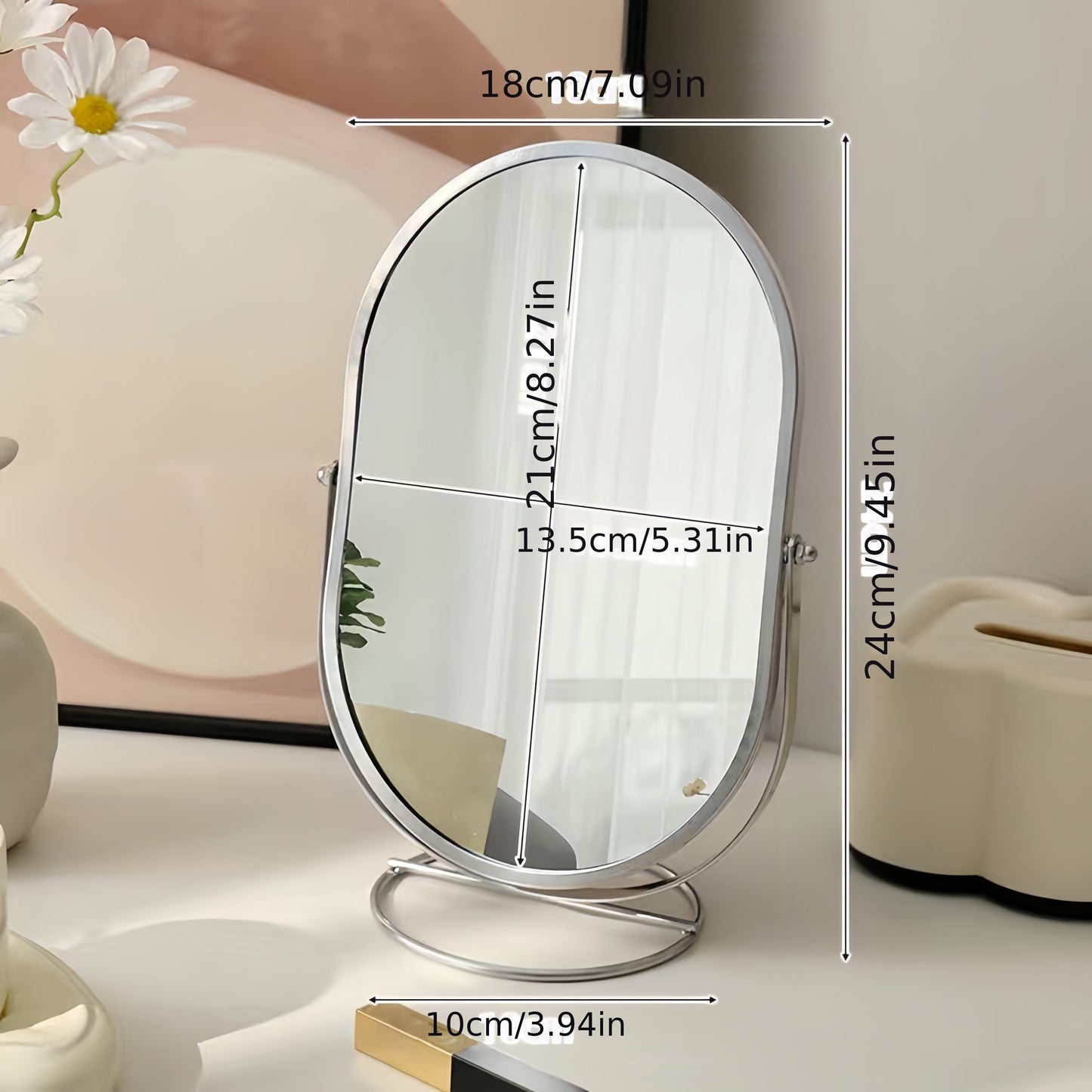 360° Look – Eleganter Make-up Spiegel für jeden Winkel