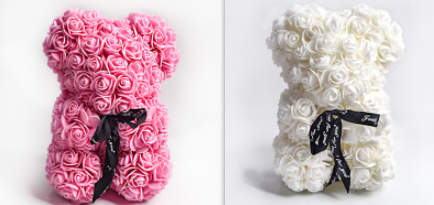 Valentinstag Geschenk Rose Bär Ewige Blume Rose Teddybär PE Schaum Bär 25cm Valentinstag