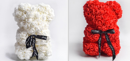 Valentinstag Geschenk Rose Bär Ewige Blume Rose Teddybär PE Schaum Bär 25cm Valentinstag