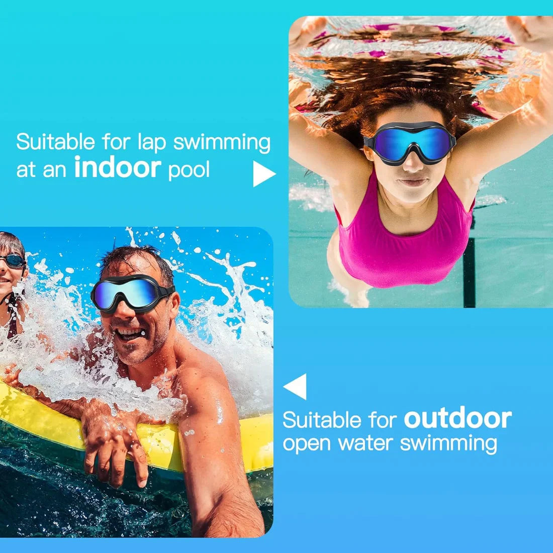 Breitblick Anti-Beschlag Schwimmbrille