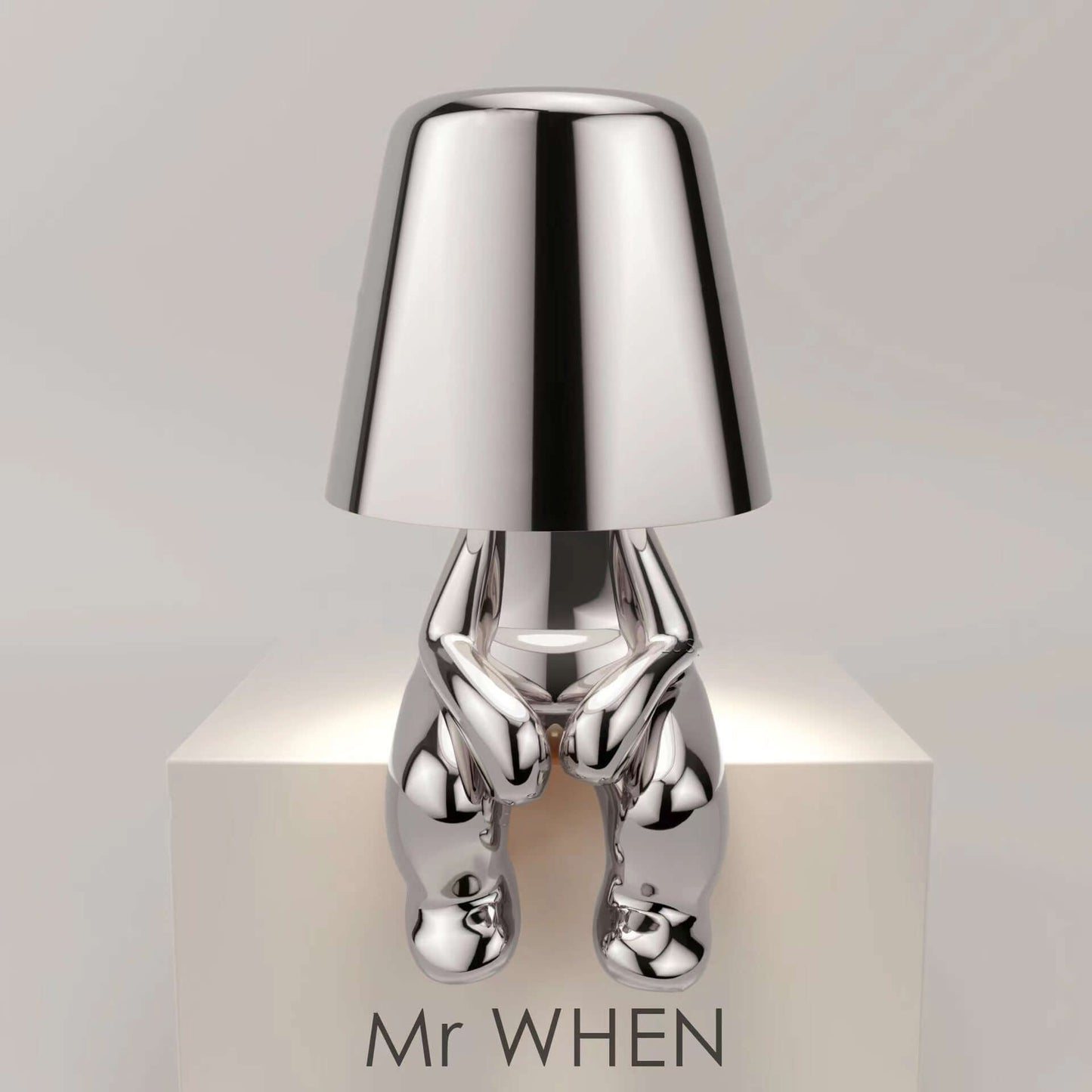 Denker Kleine Gold Statue Schreibtischlampe USB Lade Dekorative Tischlampe Touch Atmosphäre