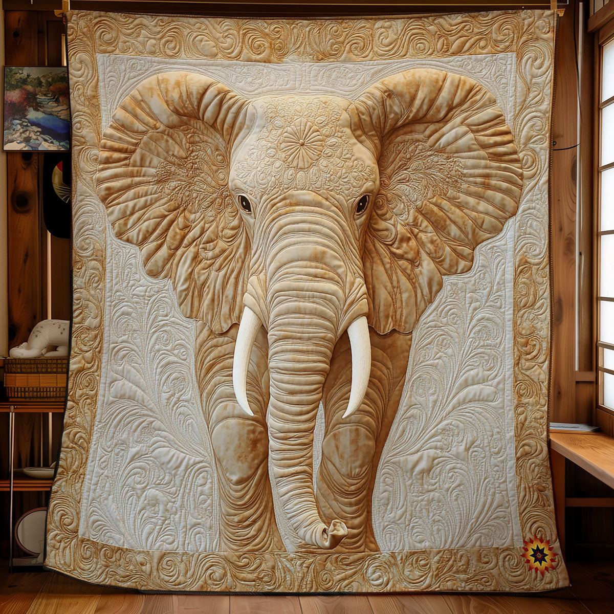 Abstract Elephant Quilt