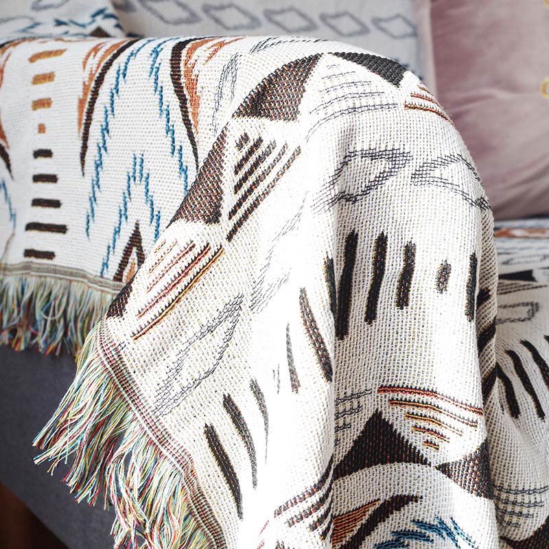 Bohemian-Strick-Loungedecke mit Quaste