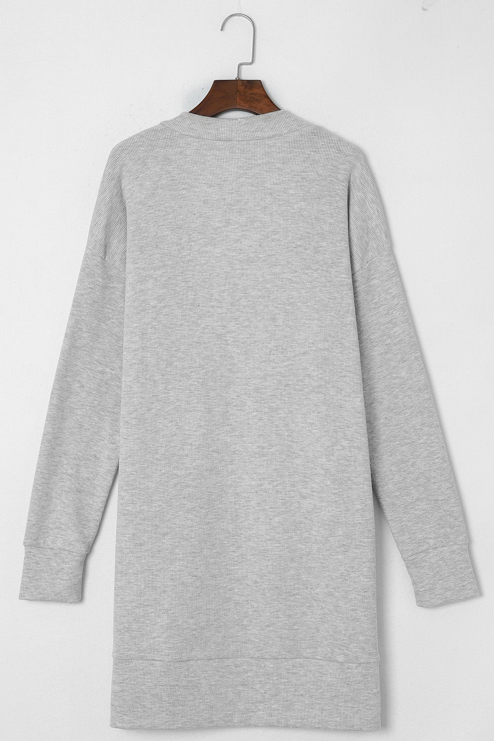 Schwarzer gerippter Strick cardigan mit offenen Vorderseite und Taschen