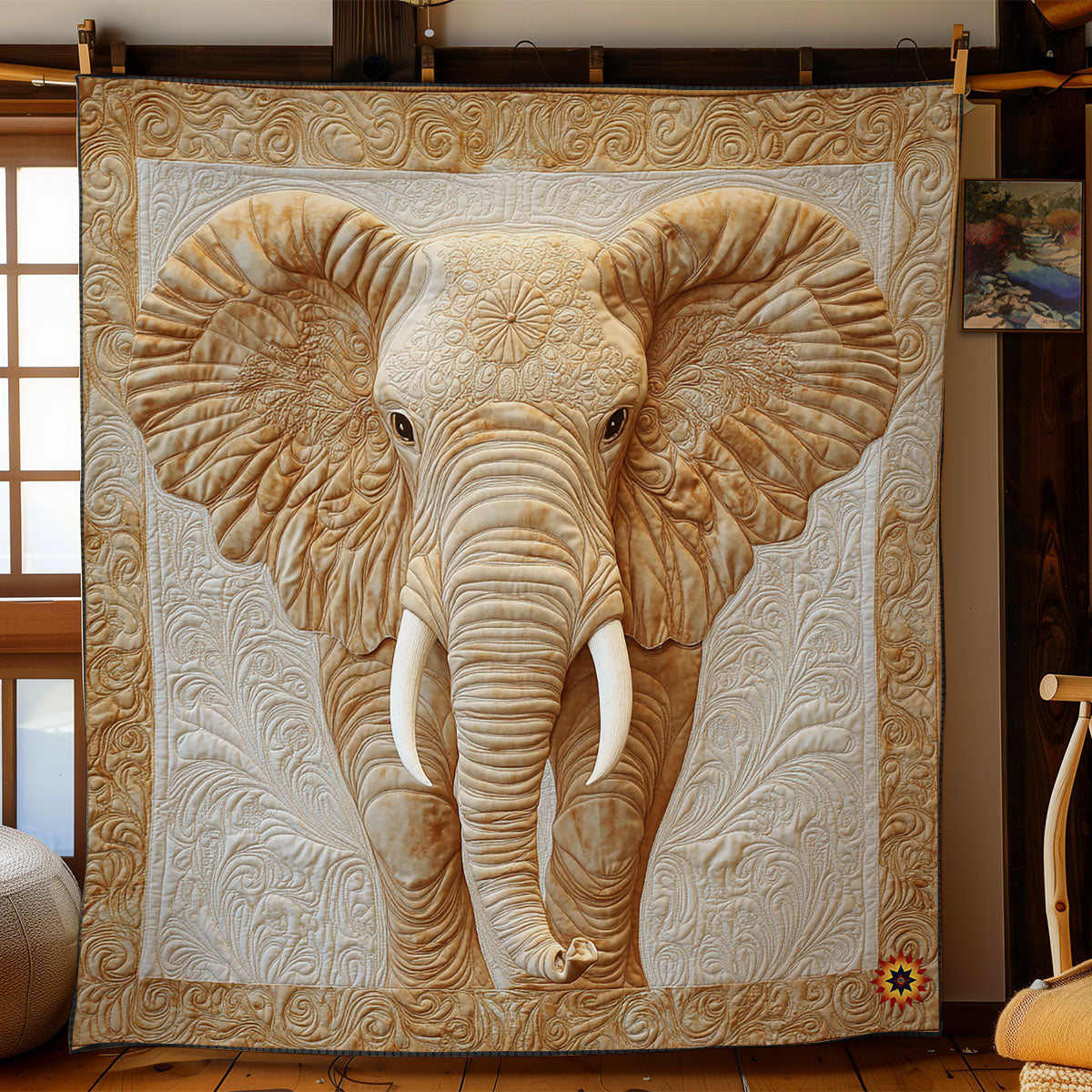 Abstract Elephant Quilt